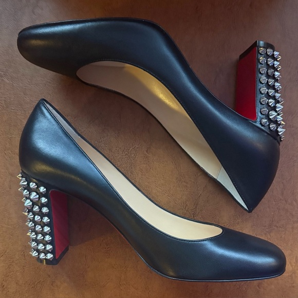 Christian Louboutin Marimalus Nappa Leather Spike Heel Pumps Black EU 39 NIB - Picture 7 of 14